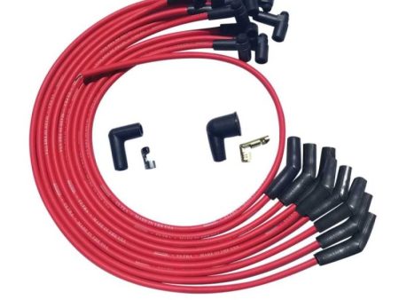 Moroso BBC Over Valve Cover 135 Deg Plug Ends HEI Ultra Spark Plug Wire Set - Red Online Sale