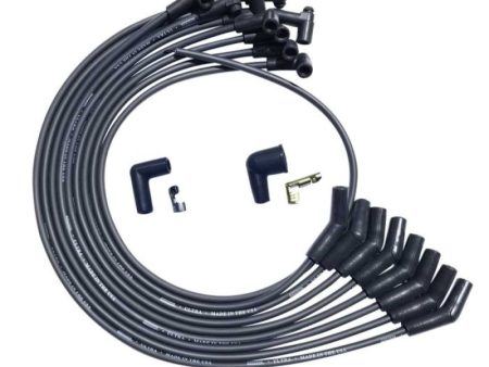 Moroso BBC Over Valve Cover 135 Deg Plug End HEI Dist Unsleeved Ultra Spark Plug Wire Set - Black For Sale