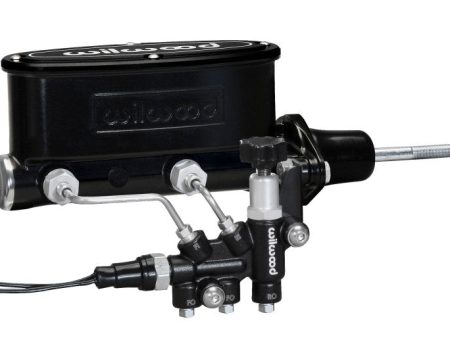 Wilwood HV Tandem M C Kit w L H Bracket & Prop Valve - 7 8in Bore Black-W Pushrod Online