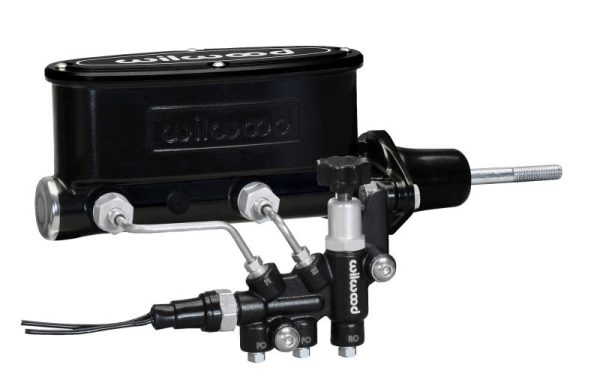 Wilwood HV Tandem M C Kit w L H Bracket & Prop Valve - 7 8in Bore Black-W Pushrod Online