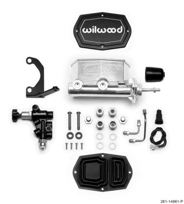 Wilwood Compact Tandem M C - 7 8in Bore - w Bracket and Valve (Pushrod) - Ball Burnished Sale