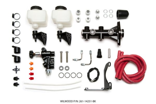 Wilwood Tandem Remote M C Kit w L H Brkt & Prop Valve - 1in Bore Black Online Hot Sale